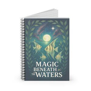 Magic Beneath the Waters – White Angel Fish 6x8" Spiral Notebook Lined 118 Pages